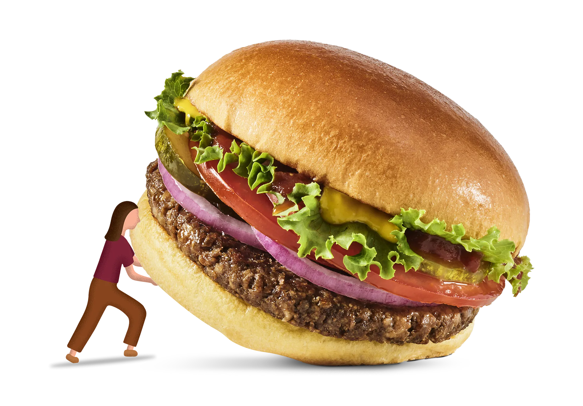 Annie Lifting burger